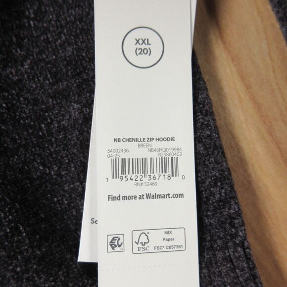 Chenille Y2K Vibe Cropped Sweater Hoodie XXL Breen Chocolate 2XL Coffee Brn NWT - Picture 6 of 11